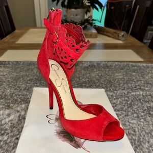 Jessica Simpson - Bonnie - Lipstick - Kid Lux Suede - Size 7 - NEVER WORN